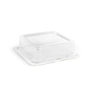 "Front of the House DCV064CLT28 6"" Square Servewise Disposable Plate Cover - Plastic, Clear"