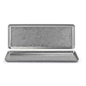 "Front of the House DSU010ANS22 Rectangular Mod Tray - 11 1/2"" x 4 1/4"", Stainless Steel, Antique, Silver"