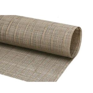 "Front of the House RTL009TAV83 Rectangular Metroweave Woven Vinyl Placemat - 18 1/4"" x 12"", Tan, Multi-Colored"