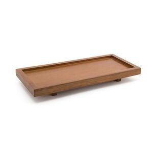 "Front of the House RTR004RUW22 Bangkok Rectangular Serving Tray - 10"" x 4 1/2"" x 1 1/4"", Rubberwood, Brown"