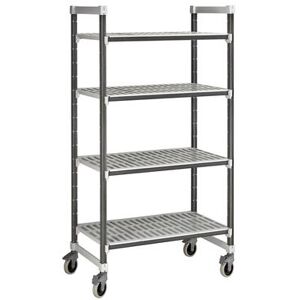 "Cambro EXMU245478V4480 Camshelving Elements XTRA Vented Shelving Unit - 4 Shelves, 54""L x 24""W x 78 1/4""H, Gray"