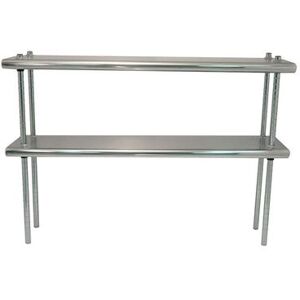 "Advance Tabco DS-12-108 Table Mount Shelf - Double Deck, 12"" x 108"", 18 ga 430 Stainless, Stainless Steel"