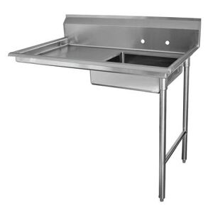 "Advance Tabco DTU-U60-60L-X Undercounter Dishtable Assembly - 20"" x 20"" x 5"" Bowl, 60"" x 30"" Table, Stainless, Stainless Steel"