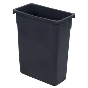 Carlisle 34201523 Trimline 15 gallon Commercial Trash Can - Plastic, Rectangular, Built-in Handles, Gray