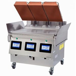 "Garland XPE36 X-Press 39 21/32"" Electric Clamshell Commercial Griddle w/ Thermostatic Controls - 3/4"" Steel Plate, 200240v/3ph, EasyTouchâ„¢ Screen, Electric Heating Elements, Stainless Steel"