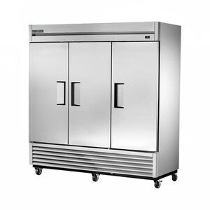 "True TS-72F-HC 78"" 3 Section Reach In Freezer, (3) Solid Right Hinged Doors, 115v, Silver True Refrigeration"