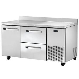 "True TWT-60-32D-2-HC~SPEC3 Spec Series 60"" Worktop Refrigerator w/ (2) Sections, (1) Door & (2) Drawers, 115v, Silver True Refrigeration"