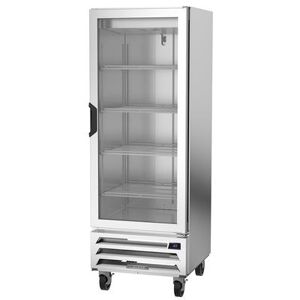 "Beverage Air HBF12HC-1-G 24"" 1 Section Reach In Freezer, (1) Glass Door, 115v, 4 Shelves, Stainless Interior, Silver"
