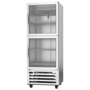 "Beverage Air RID18HC-HG Hydrocarbon Series 27 1/4"" 1 Section Pass Thru Refrigerator, (4) Right Hinge Glass Doors, 115v, Bottom-Mount Refrigeration, Silver"