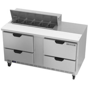 "Beverage Air SPED60HC-10-4 60"" Sandwich/Salad Prep Table w/ Refrigerated Base, 115v, Stainless Steel"