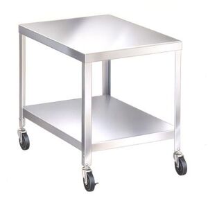 "Lakeside 518 25 1/4"" Mixer Table w/ All Stainless Undershelf Base, Mobile, 33 1/4""D, Stainless Steel"