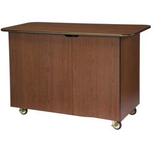 "Lakeside 68105 57 1/2"" Mobile Enclosed Beverage Service Cart w/ (4) Compartments & (2) Doors - Wood, Victorian Cherry, Brown"