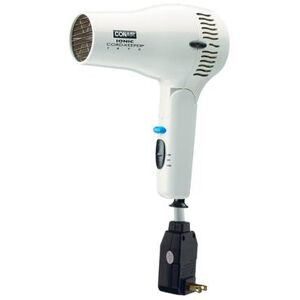 Conair Hospitality 169WIW Folding Hair Dryer w/ Cool Shot Button - (2) Heat/Speed Settings, White, 1875 W