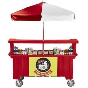 "Cambro CVC724158 Food Cart w/ Cover & Cutting Board, 74 1/4""L x 31 3/4""W x 94""H, Red"