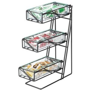 Cal-Mil 1235-13-43 Condiment Organizer w/ (3) Bins - Black, 3 Tier