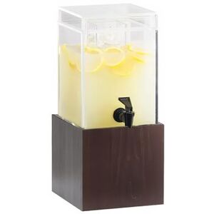 Cal-Mil 1527-1-52 1 1/2 gal Beverage Dispenser w/ Ice Tube - Plastic Container, Dark Wood Base, Brown