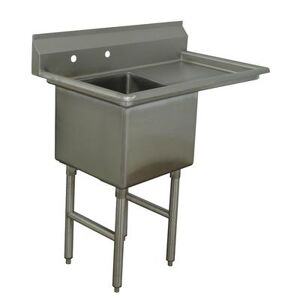 "Advance Tabco FC-1-2424-24R 50 1/2"" 1 Compartment Sink w/ 24""L x 24""W Bowl, 14"" Deep, Stainless Steel"