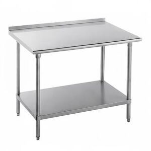 "Advance Tabco FLG-3612 144"" 14 ga Work Table w/ Undershelf & 304 Series Stainless Top, 1 1/2"" Backsplash, Stainless Steel"