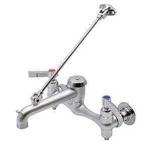 "Advance Tabco K-240 Service Faucet w/ Vacuum Breaker, Chrome-Plated Brass, 6 1/2"" Mop Spout, Wall Mount"