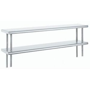 "Advance Tabco ODS-12-60R 60"" Old Style Table Mount Shelf - 2 Deck, Rear Turn Up, 12""L, 18 ga 430 Stainless, Stainless Steel"