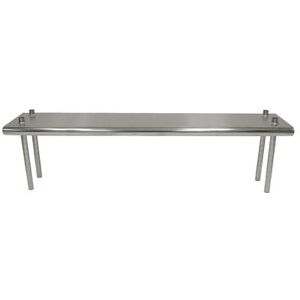 "Advance Tabco TS-12-108 Table Mount Shelf - Single Deck, 108"" x 12"", 18 ga 430 Stainless, Stainless Steel"