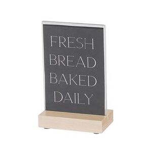 "Cal-Mil 22361-46-71 Tabletop Sign w/ Acrylic Insert & Maple Wood Base - 4"" x 6"", Brown"