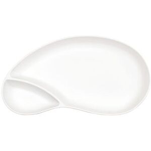 "Cal-Mil 22480-15 11 1/4"" x 6 1/4"" Irregular Melamine Chip & Dip Bowl, White"