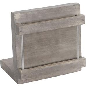 "Cal-Mil 3483-23-110 Aspen Table Top Menu Card Holder - 4 1/4"" x 4 1/4"" x 2 1/2"", Pine Wood, Gray Wash"