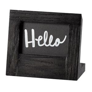 "Cal-Mil 3818-23-87 Cinderwood Chalkboard Sign - 5""W x 4 1/4""H, Oak Frame, Dark Gray"