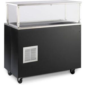 "Vollrath R39777 60"" Affordable Portable Cold Food Bar - (4) Pan Capacity, Floor Model, Cherry Woodgrain, Brown, 120 V"