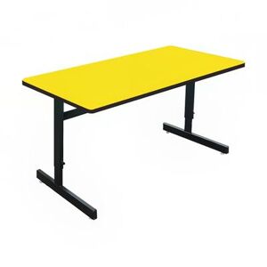 "Correll CSA2448-38 Desk Height Work Station, 1 1/4"" Top, Adjust to 29"", 48"" x 24"", Yellow/Black"