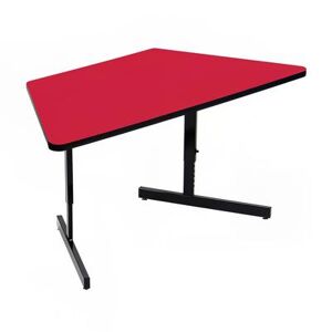 "Correll CSA3060TR-35 Desk Height Work Station, 1 1/4"" Top, Adjust to 29"", 60"" x 30"", Red/Black"