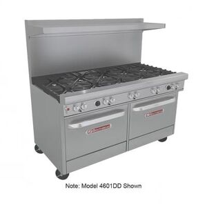 "Southbend 4601AD 60"" 10 Burner Commercial Gas Range w/ (1) Standard & (1) Convection Ovens, Natural Gas, Stainless Steel, Gas Type: NG, 115 V"