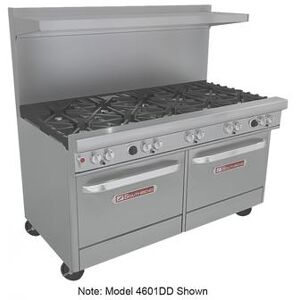 "Southbend 4601DD-3GL 60"" 4 Burner Commercial Gas Range w/ Griddle & (2) Standard Ovens, Natural Gas, Stainless Steel, Gas Type: NG"