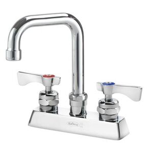 "Krowne 15-330L-L-H3 Deck Mount Faucet w/ 4 1/2"" Double Bend Spout & Lever Handles - 4"" Centers, 1.0 GPM"