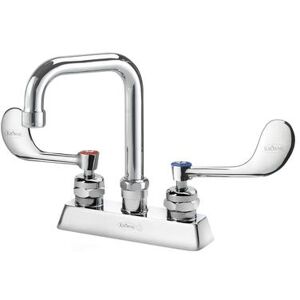 "Krowne 15-330L-W-G3 Deck Mount Faucet w/ 4 1/2"" Double Bend Spout & VR Wrist Action Handles - 4"" Centers, 1.0 GPM"