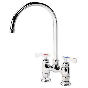 "Krowne 15-402L Royal Series Deck Mount Faucet - 8 1/2"" Gooseneck Spout, 4"" Centers"