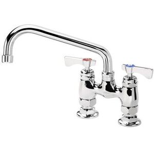 "Krowne 15-408L-L-H2 Raised Deck Mount Faucet w/ 8"" Swing Spout & Lever Handles - 4"" Centers, 0.5 GPM"