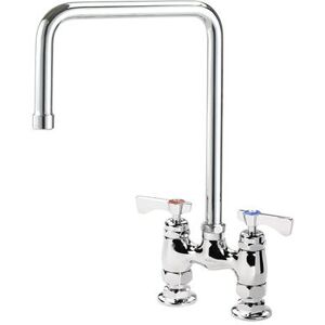 "Krowne 15-432L-L-H3 Raised Deck Mount Faucet w/ 8 1/2"" Double Bend Spout & Lever Handles - 4"" Centers, 1.0 GPM"