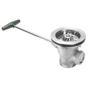 "Krowne 22-800 Royal Series Ball Valve Waste Drain w/ 1 1/4"" Overflow Outlet, 3 1/2"" Sink Opening, Stainless Steel"