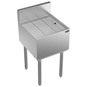 "Krowne KR19-GS18 Royal Series Under Bar Freestanding Drainboard - 6 1/2"" Back Splash, 18"" x 19"", Stainless Steel"