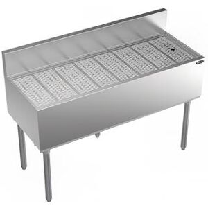 "Krowne KR19-GS48 Royal Series Under Bar Freestanding Drainboard - 6 1/2"" Back Splash, 48"" x 19"", Stainless Steel"