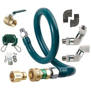 "Krowne M12560K10 Royal Series 60"" Gas Connector Kit w/ 1 1/4"" Female/Male Couplings, PVC-Coated Stainless Steel"