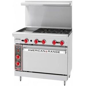 "American Range AR-12G-4BSB 36"" 4 Burner Commercial Gas Range w/ Griddle & Storage Base, Liquid Propane, Stainless Steel, Gas Type: LP"