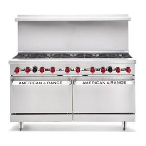 "American Range AR-36G-4B-CL-126R 60"" 4 Burner Commercial Gas Range w/ Griddle & (1) Standard & (1) Convection Ovens, Natural Gas, Stainless Steel, Gas Type: NG"