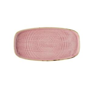 "Churchill SPPSWO291 11 3/4"" x 6"" Oblong Stonecast Walled Plate - Ceramic Petal Pink"