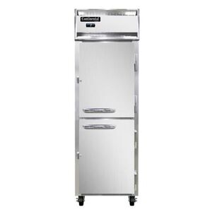 "Continental 1FNHD 26"" 1 Section Reach In Freezer, (2) Solid Doors, 115v, Aluminum/Stainless Steel"