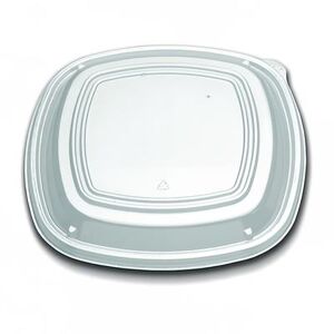 "D&W Fine Pack CL213-100-1 10 1/4"" Dome Lid - Polystyrene, Clear, Square"