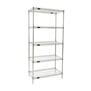 Eagle Group S5-86-1848Z Wire Shelving Starter Unit - (5) 18x48"" Shelf, 86"" Post, Zinc, Silver"