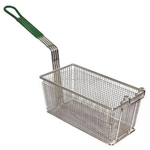 "Prince Castle 676-14P Fryer Basket w/ Coated Handle & Front Hook, 4 1/4"" x 13 1/4"" x 5 1/2"", Green"